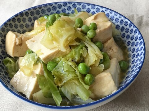 豆腐とキャベツのくず煮